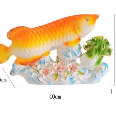 TƯỢNG SỨ CAO CẤP CÁ CHÉP - BẮP CẢI TÀI LỘC